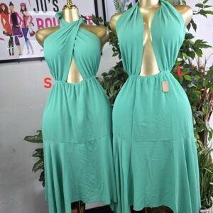 Criss-Cross Halter Cutout Maxi Dress