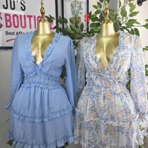 Breezy Ruffle V-Neck Mini