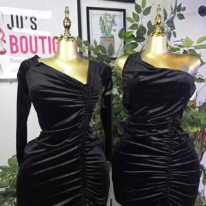 Abstract Pleated Midi Dress