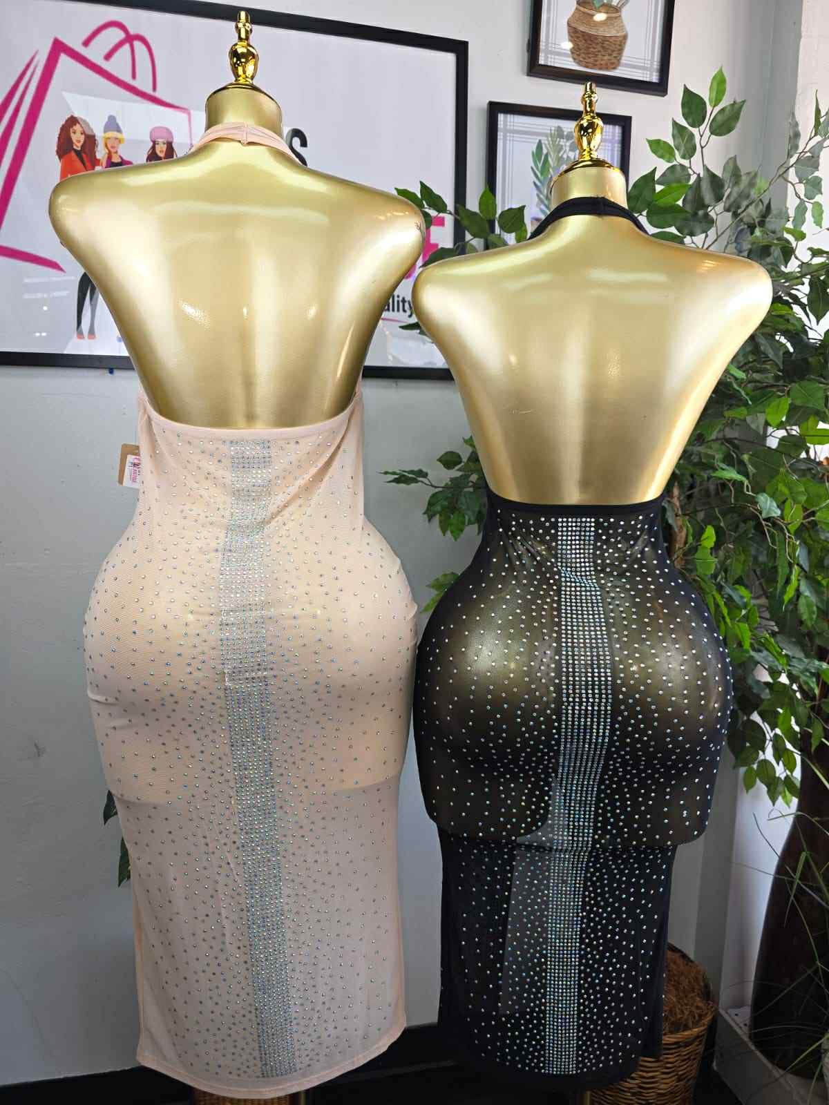 Starlight Halter Rhinestone Maxi Gown - Image 2