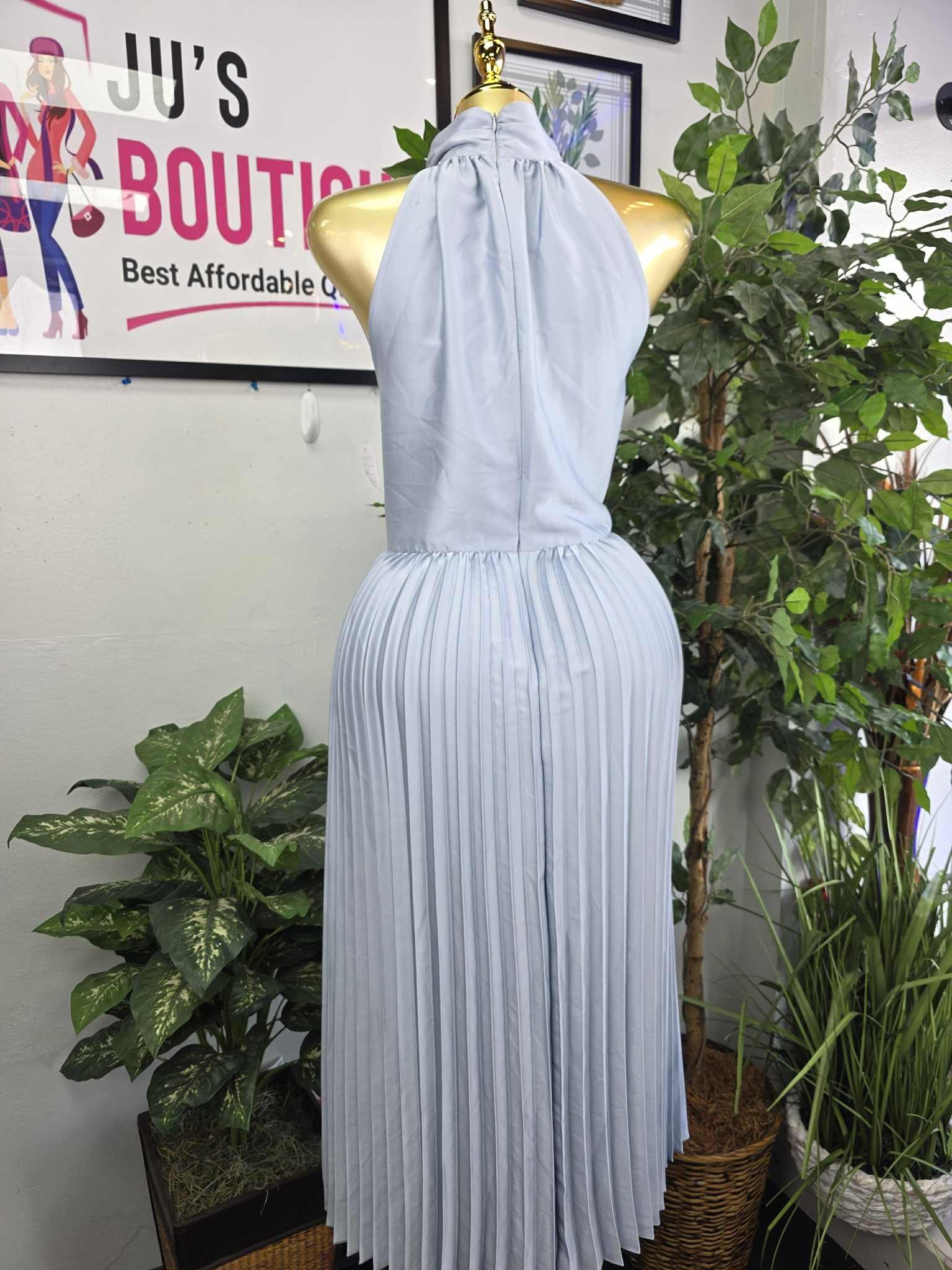 Pleated Elegance Maxi Dress - Image 2